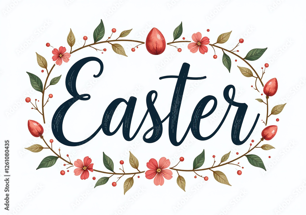 vintage easter calligraphy hand drawn isolated white modern handwritten ...
