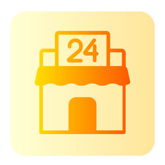 Poster - open 24 hours gradient icon