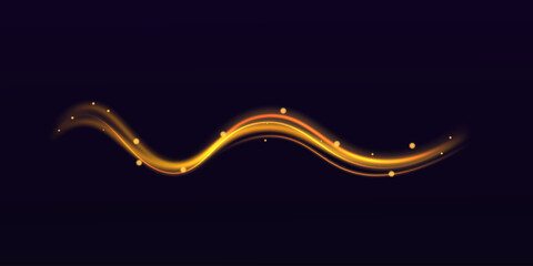 Wall Mural - festive gold stripe on background. yellow curl twirl png for the holidays. gold colored curve rope. 