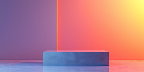 Poster - Minimalist abstract scene with colorful gradient background