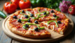 © MdAsiful - Supreme Pizza lifted slice cheese