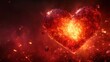 © afif - Fiery heart exploding, dark background, romantic concept