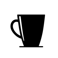 Wall Mural - Simple Coffee Mug Icon: A minimalist silhouette of a coffee mug with a handle and saucer, ready for your brand or design.  