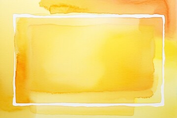 Wall Mural - Soft Yellow Watercolor Background with White Frame for Design Use