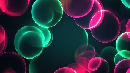 glowing orbs float on dark background, abstract design