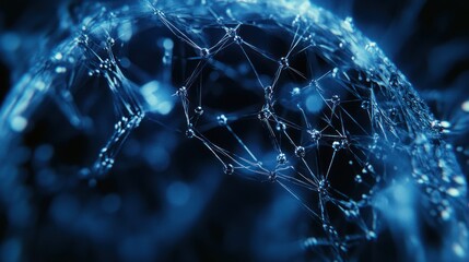 Wall Mural - global network connection, dark background, abstract sphere, digital data visualization