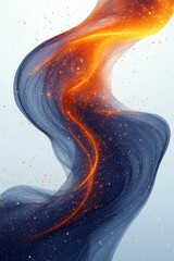 Wall Mural - An abstract image of a blue and orange wave