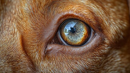 Wall Mural -  A close up of a brown dog's eye