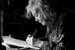 © Popelniushka - Portrait of a Joyful Senior Woman Crafting Letters and Journaling Her Thoughts