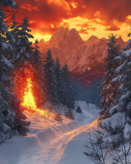 Wall Mural - festive landscape cinematic sci-fi --no freckles. _003