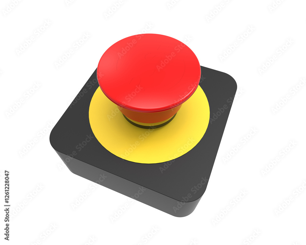Red emergency stop button isolated on transparent background PNG Stock ...