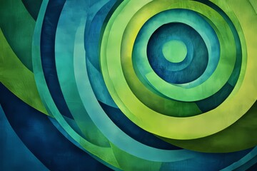 Wall Mural - a patterned background with overlapping circles in various shades of green and blue