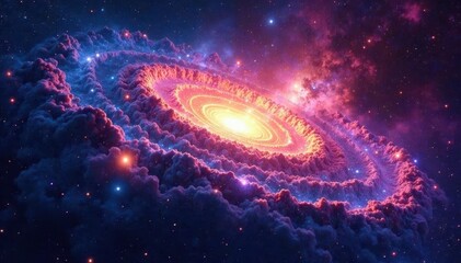 Wall Mural - Distant galaxies, vibrant colors, cosmic dust , science, abstract, bright