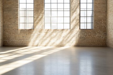 Poster - Industrial space with sunlight through windows