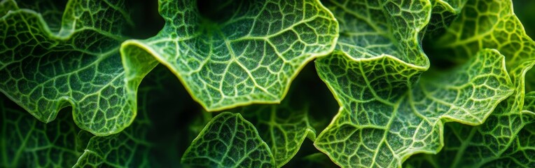 Fresh parsley leaves display their intricate texture under macro lens, revealing vibrant green hues and detailed patterns. Ideal for culinary and botanical studies, this captures nature's beauty
