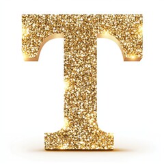 Wall Mural - Gold Glitter Letter T Sign