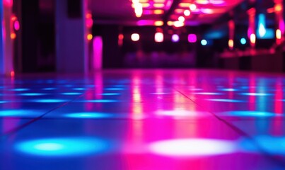 Wall Mural - A bright and vibrant dance floor, modern in style, yet devoid of dancers.