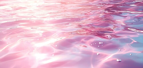 Canvas Print - a cute, abstract pink background featuring water reflections on a sunny day with soft shadows