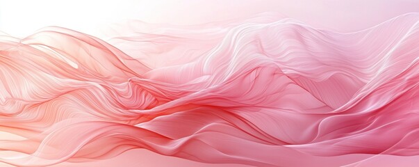 Canvas Print - a delicate abstract background in soft pink tones, with smooth flowing lines that evoke a sense of p