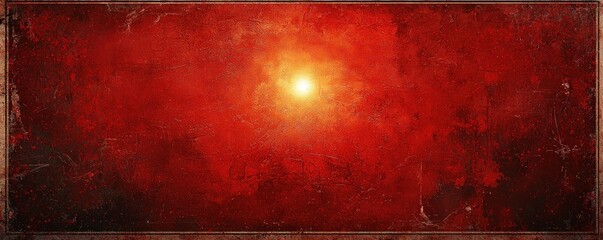 Wall Mural - a dramatic red background with a bright center spotlight and a vintage grunge border, perfect for a 