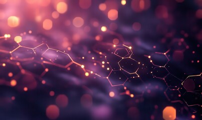 Wall Mural - a sci-fi background design with a bokeh effect, featuring an abstract, futuristic surface with hexag