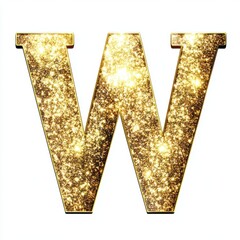 Wall Mural - Shiny Gold Letter W