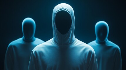 Poster - Three people are wearing white hoodies