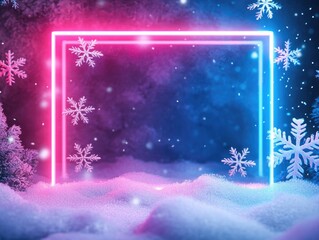 Wall Mural - Christmas Holiday Glowing Pink and Blue Lights