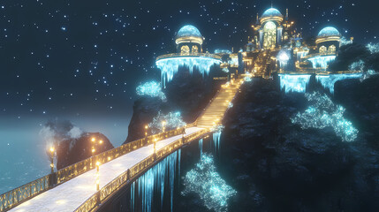 Wall Mural - celestial built glowing ice