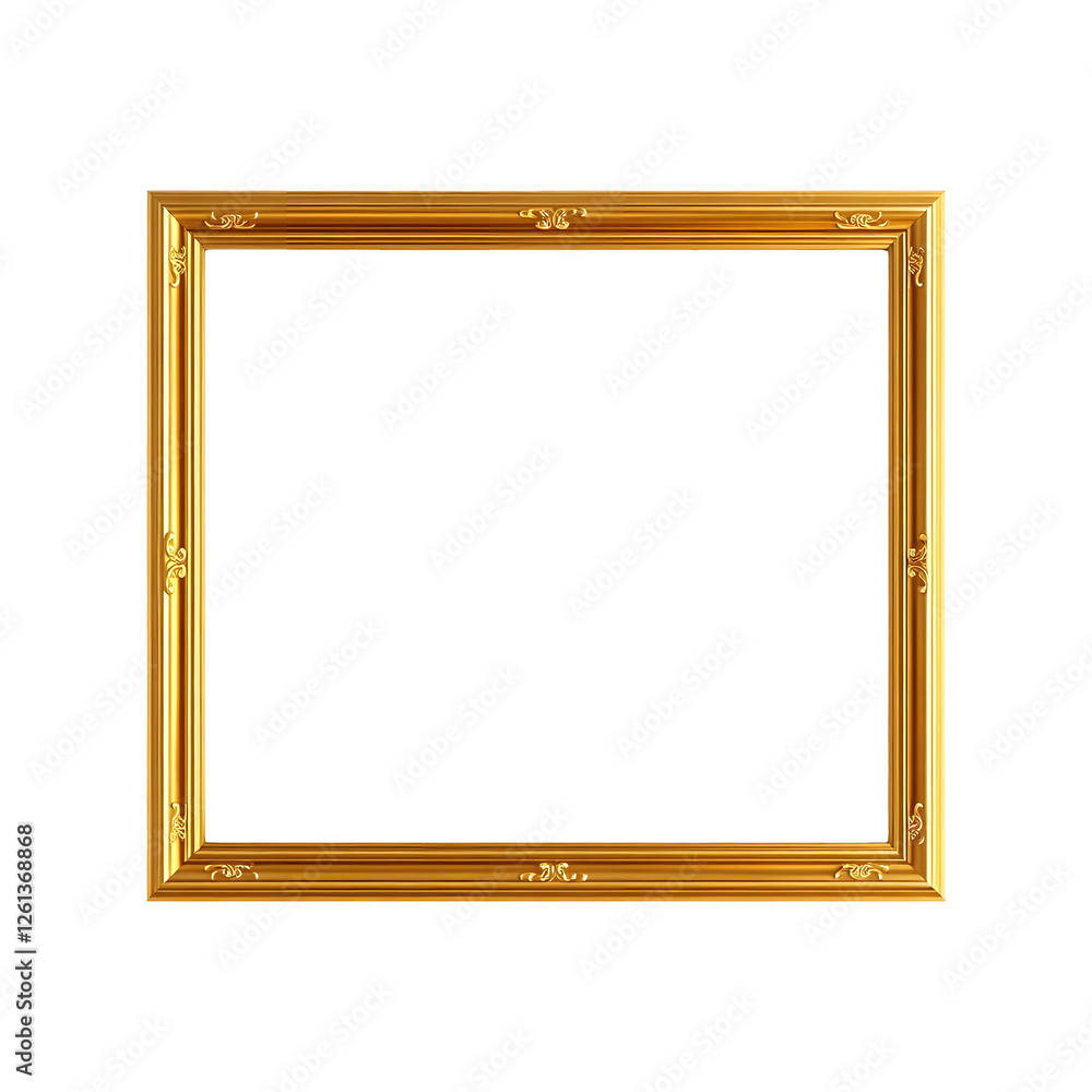 Elegant Rectangle Gold Frame, Vintage Oriental Design for Web Use ...