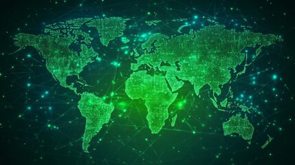 creative network and world hologram background