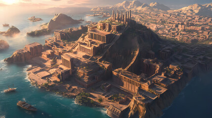 the sunken ruins of atlantis showcase the grandeur of a civilization now hidden from view. ancient s