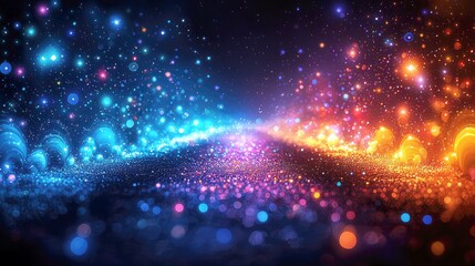 Wall Mural - abstract colorful bokeh background: a symphony of light and color, sparkling glitter and shimmering 