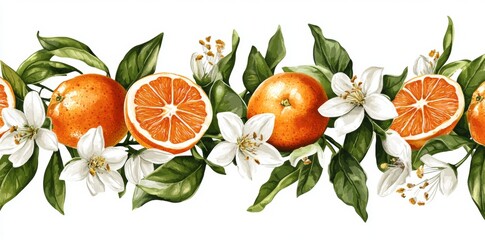 Wall Mural - Watercolor clipart featuring an orange fruit for graphic design use