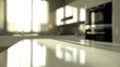 © Abdhul - Modern kitchen interior, bright sunlight, blurred background