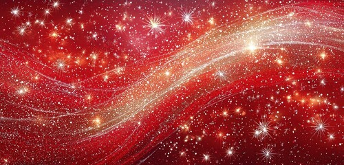 Wall Mural - a sparkling red background filled with dazzling glitter and twinkling effects, adding an abstract, f
