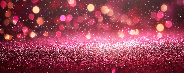 Wall Mural - a sparkly pink glitter background with small shimmering dots, creating a festive and joyful scene