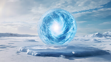 Wall Mural - swirling blue orb energy