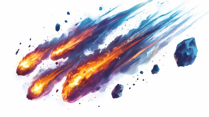 Wall Mural - asteroid comet fire meteorites