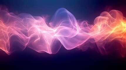 Wall Mural - abstract flowing energy: vibrant pink, orange, and purple waves - digital art