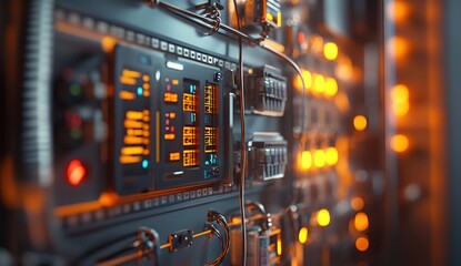 Exploring Futuristic Control Panels: Advanced Interface Design with Illuminated Digital Displays and Complex Wiring