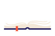 © Monika Jurczyk - Minimalist illustration of open book with bookmark in flat design style. Simple vector icon perfect for education, library, bookstore logos, reading apps, literary branding, article and social media