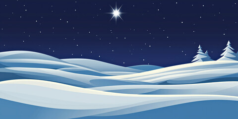 Scene Of Winter Snowscape, With Mountains And Trees Covered In Thick Layers Of Snow, Blue Sky With A Few White Clouds Scattered Around, Snowflakes Are Falling On The Surface