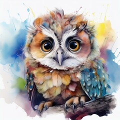 Niedliche kleine Eule, weißer Hintergrund