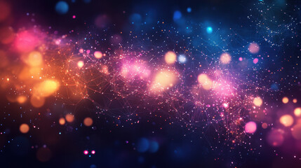 Wall Mural - abstract background with glowing particles and connections, a data transfer concept