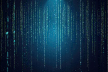 binary code data bit screenshot. blue data flow matrix. the rise of the big data artificial intellig