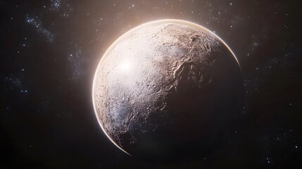 Wall Mural - a stunning view of a celestial body, possibly a planet or moon, in the vast expanse of space.
