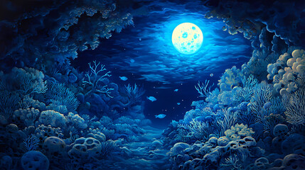 Wall Mural - lunar eerie glow