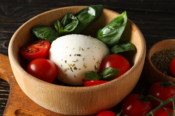 Wall Mural - Salad Caprese, concept of tasty and delicious food