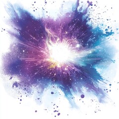 Wall Mural - vibrant cosmic explosion with colorful particles and starry background